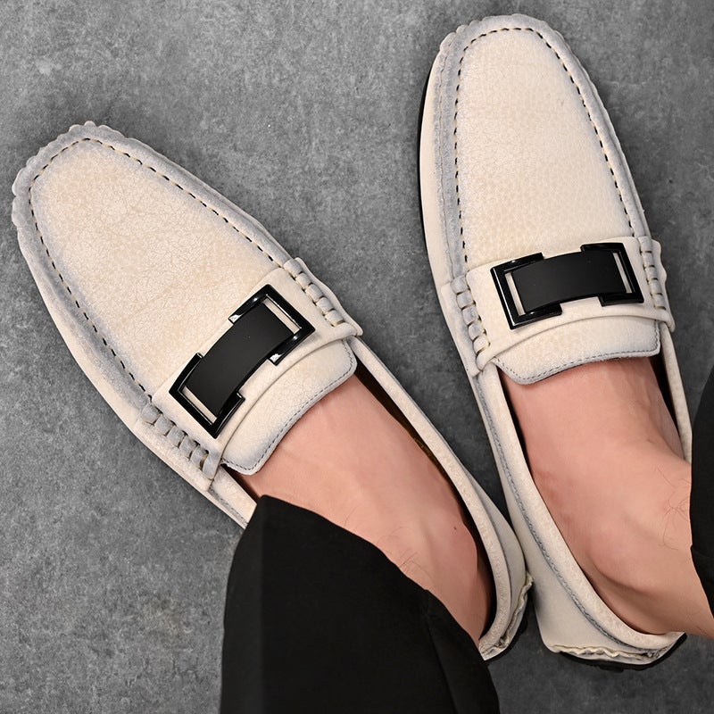 Best-Selling Large Size Men'S Beanie Shoes British Business Casual Leather Shoes Slip-On Slip-On Shoes For Men - Image 3